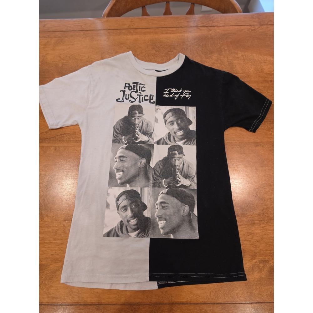 2Pac Chemistry Poetic Justice Shirt Mens Small Black White Good Vintage Tupac